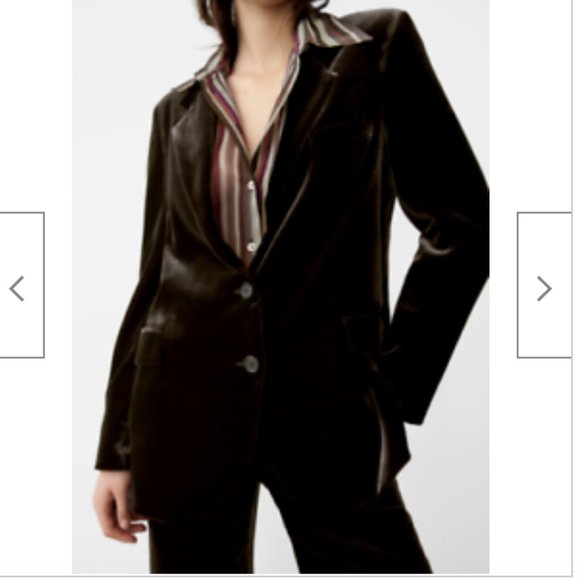 Zara Women NEW Limited Edition SILK BLEND Velvet Blazer TOBACCO 9342/928 - Picture 7 of 14